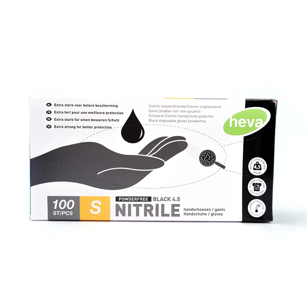 [M1540S] Guantes de nitrilo - negro - small