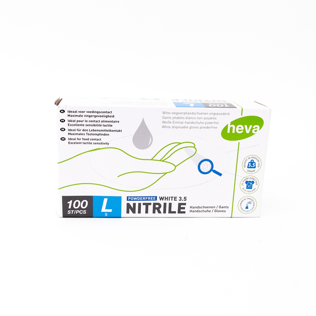 [M1541L] Gloves nitrile - white - large