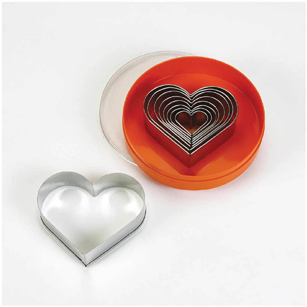 [S02007] Set di tagliapasta cuore - 9 pcs