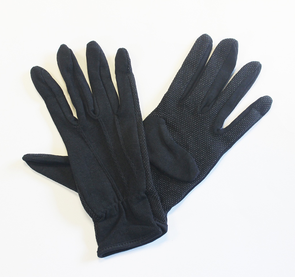 [SIL9020B] Katoenen handschoenen zwart Medium - 12 pcs