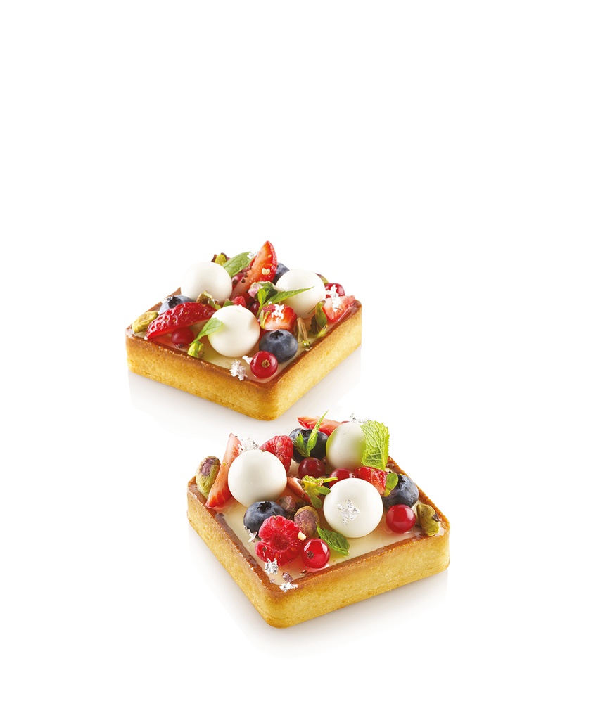 [TTSQ80] Silikomart Tarte Ring Cuadrado 80 x 80 mm - 6 pcs