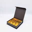 Caja magnética de lujo marrón con 4 filas - 24 piezas