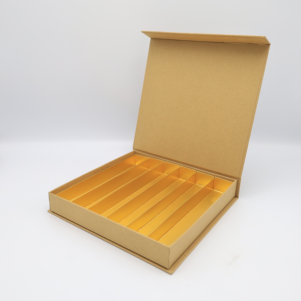 [V002-11-205-03] Caja magnética de lujo kraft con 6 filas - 24 piezas