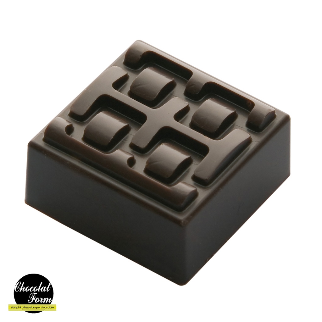 Chocolate mould praline square texture strap