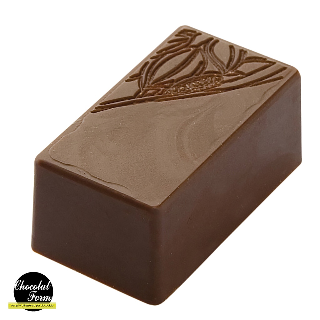 Moule à chocolat praline rectangle texture cacao