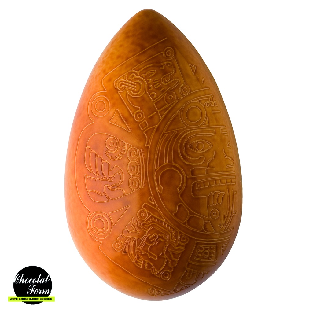 [CF0704] Chocolate mould egg  170 x 105 mm aztec calendar