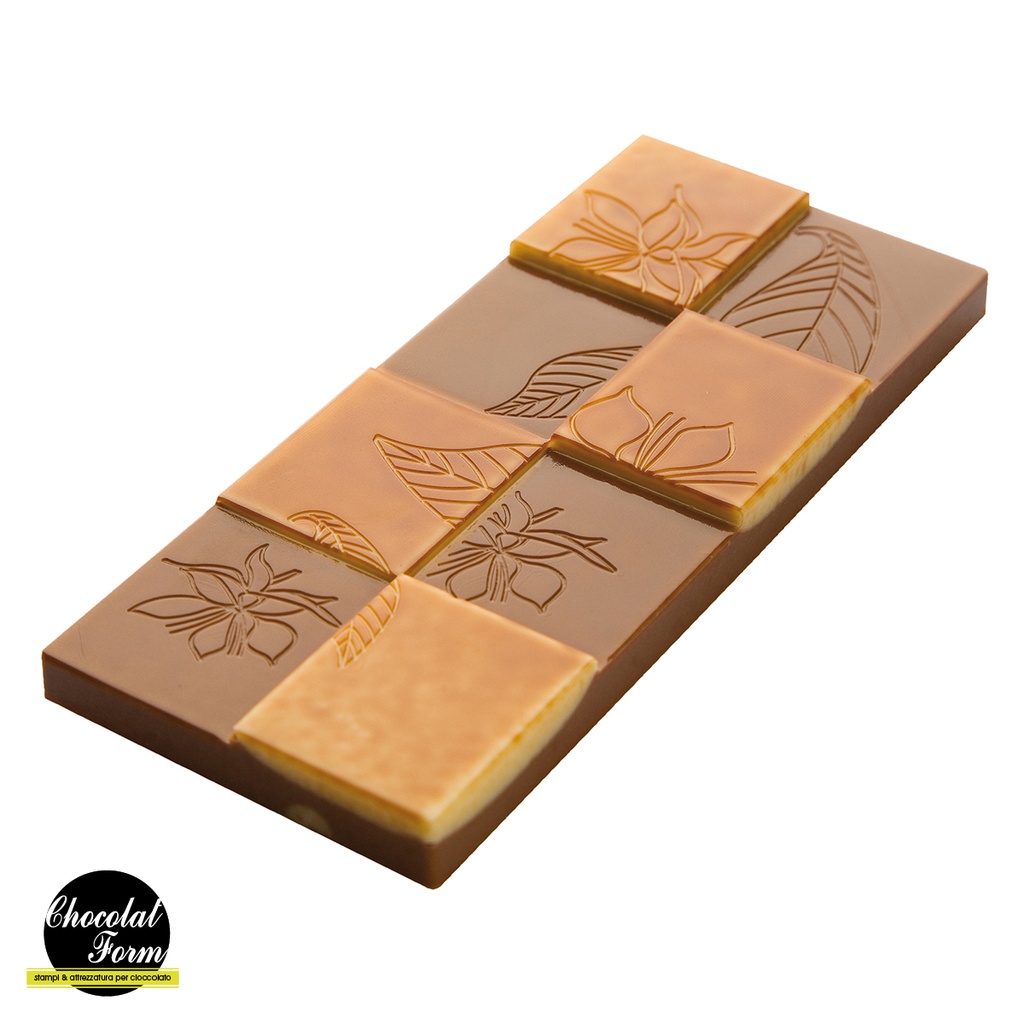 Chocolate mould tablet 50 gr flowers and leaves
