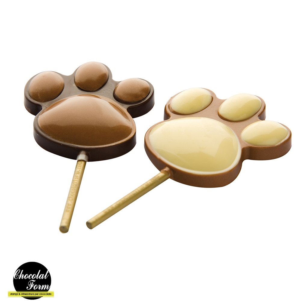 Molde de chocolate piruleta huella