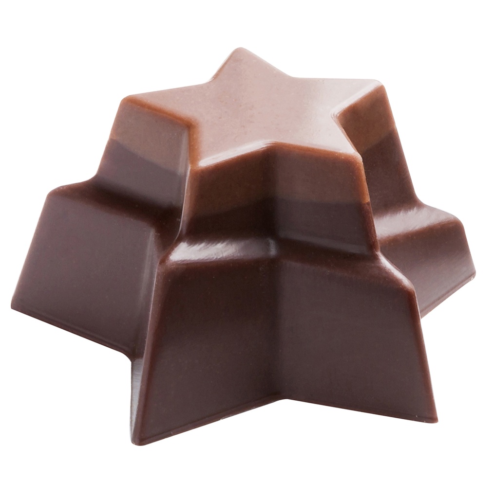 Molde de chocolate estrellas apilado